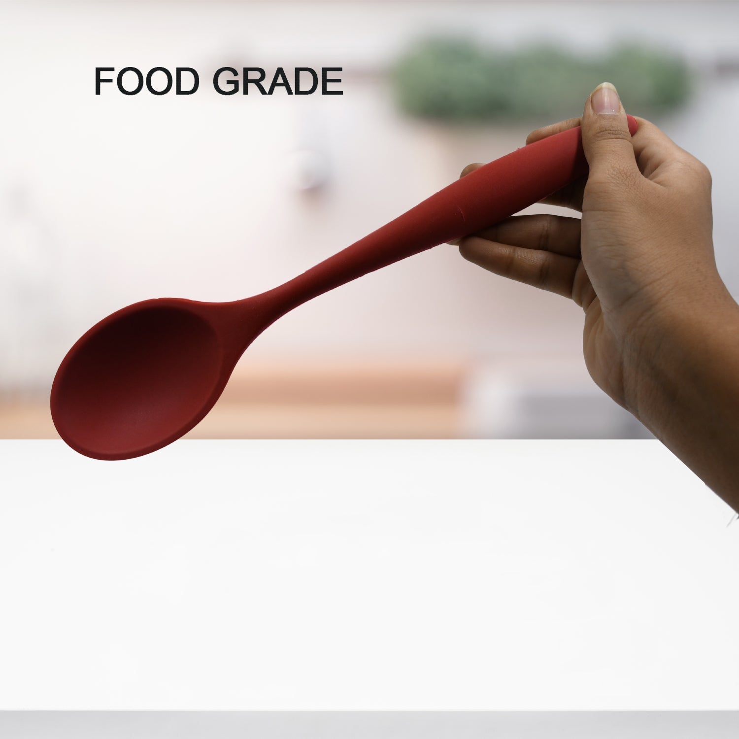 Hygienic silicone basting spoon for kitchen use Hygienic silicone basting spoon for kitchen use